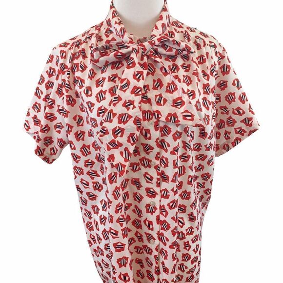 Vintage abstract blouse with tie detail - Picture 4 of 7